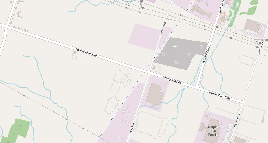 Street map centered on Kamal Transport at 6 Ambitious Court, near Twenty Road East and Nebo Road