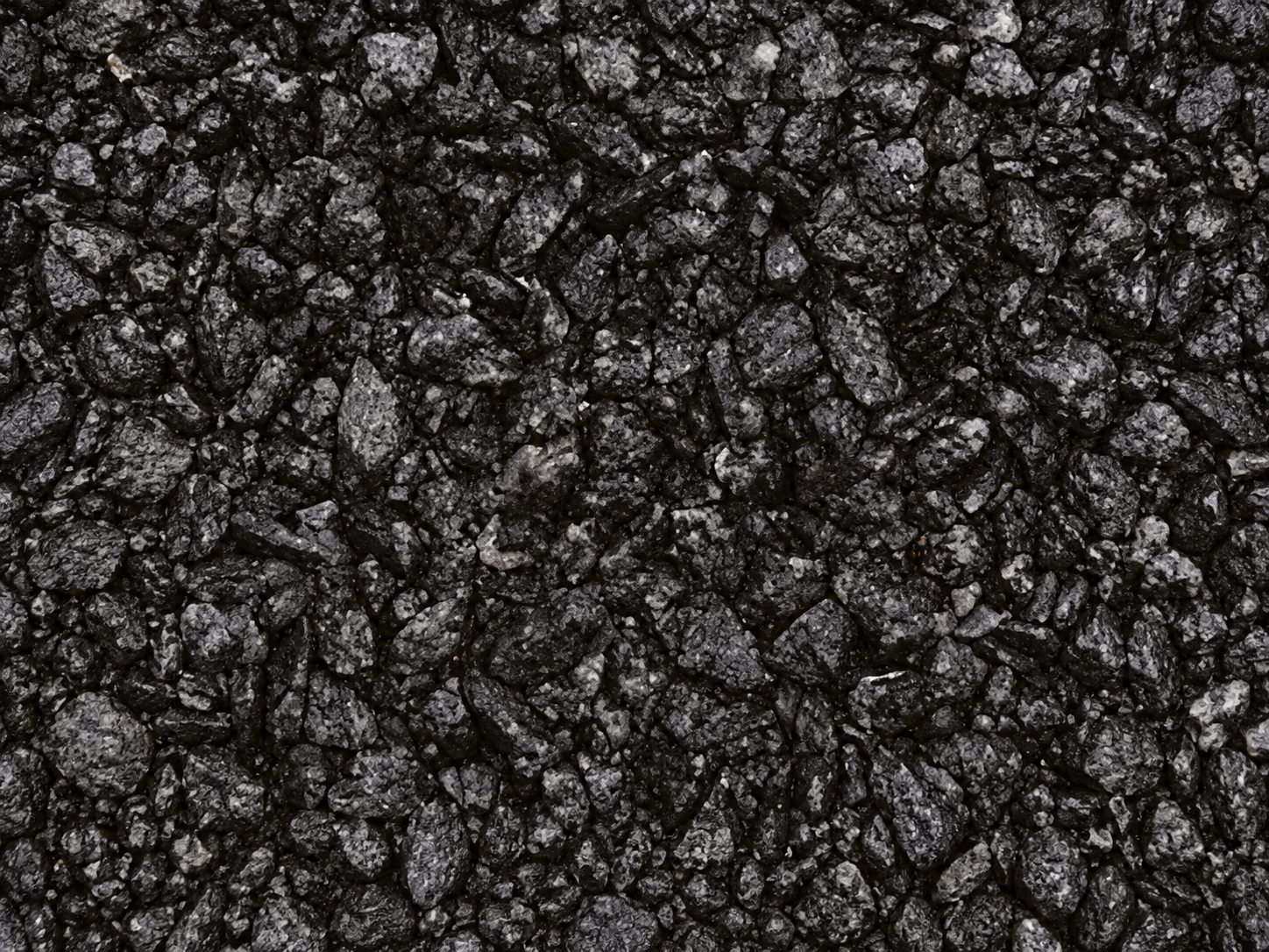 Close-up of dark crushed aggregate